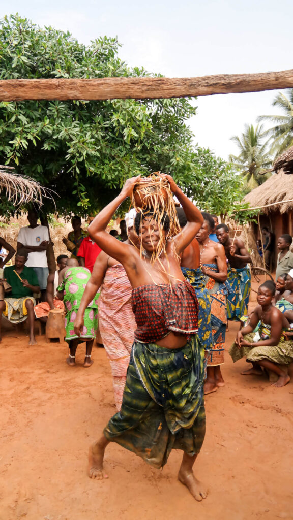 Portrait of Ewe aka Gen woman dancing woodoo dance