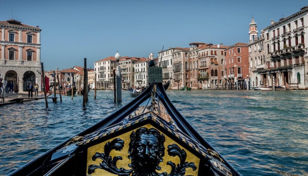 A Gondola ride on the Grand Canal in Venice