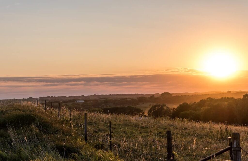 sunset over grassland in Nebraska