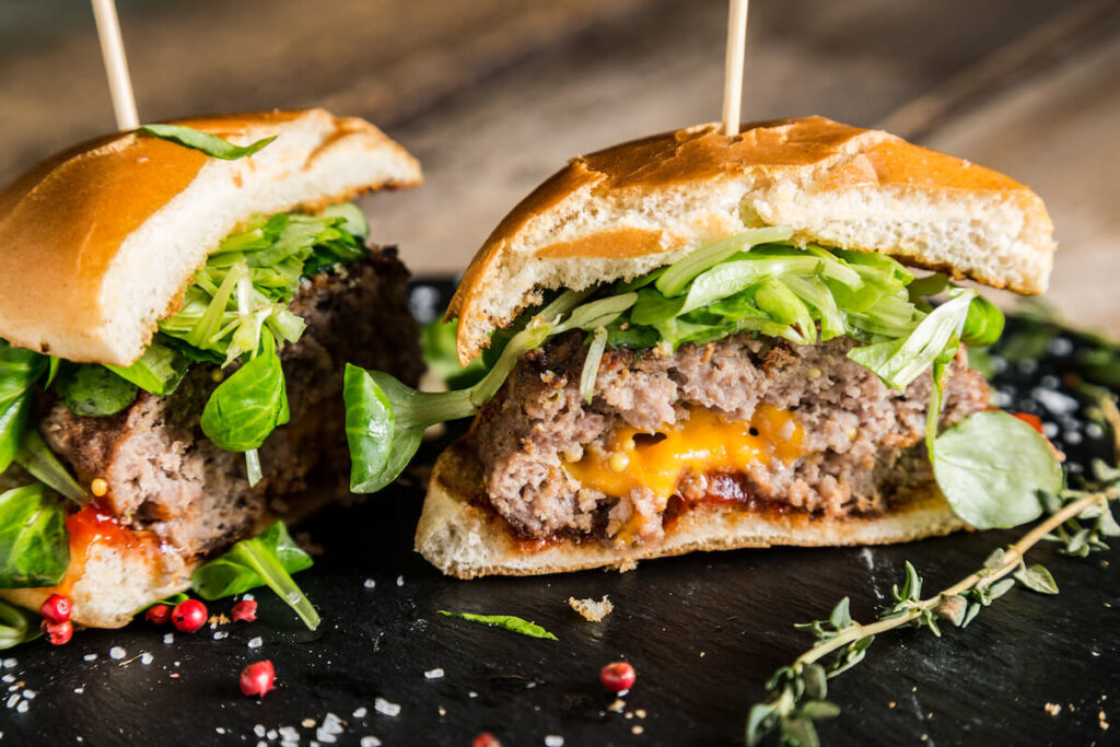 Cheddar Cheese Burger known as Juicy Lucy