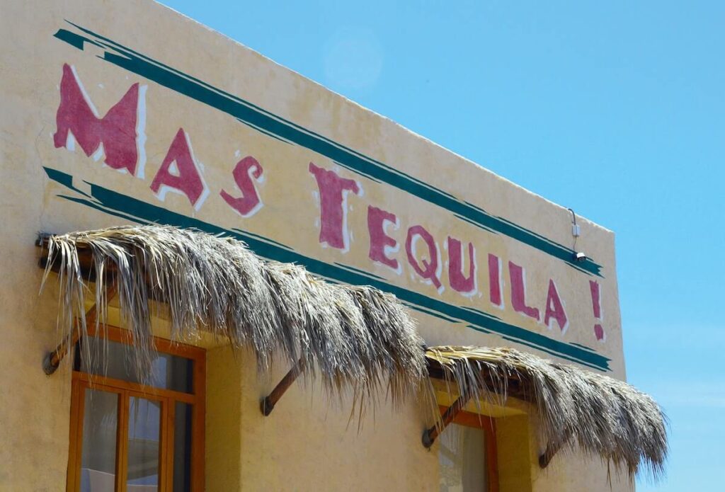 mas tequila sign on shopfront