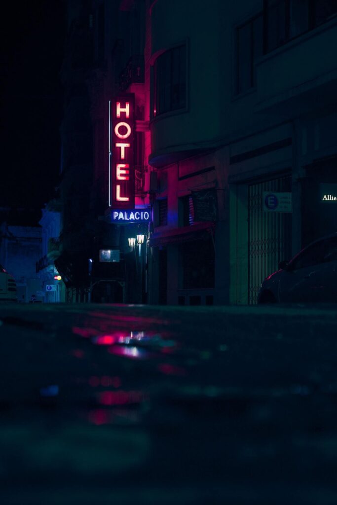 empty street in Montevideo at night