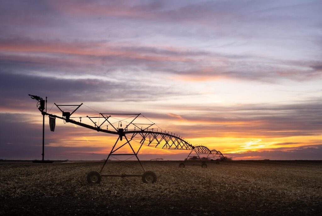 farm equipment in a Nebraska field