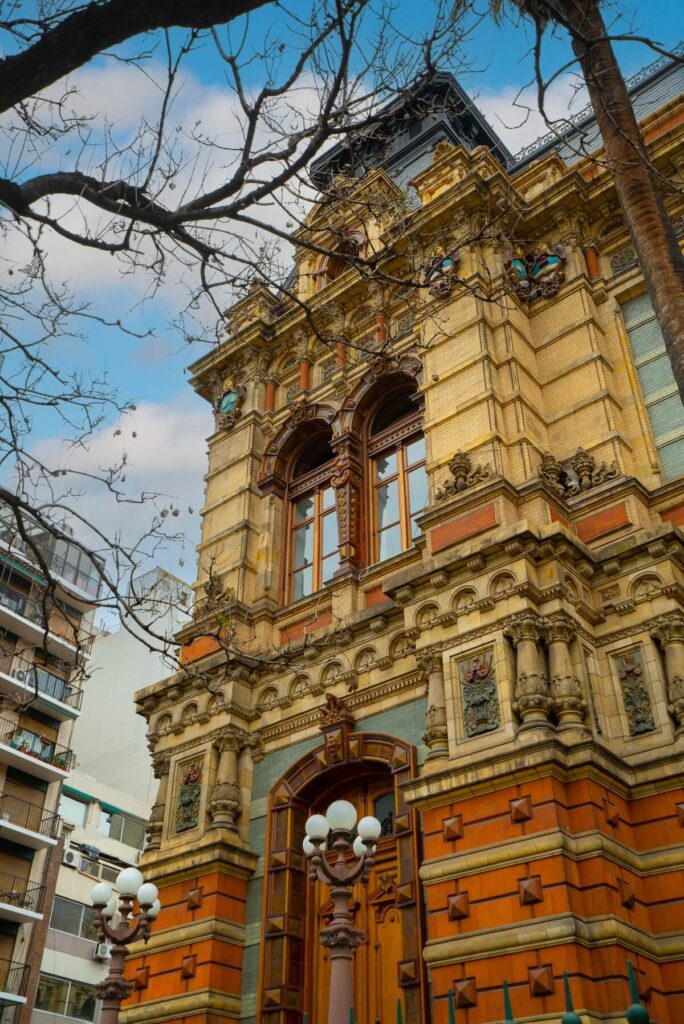 Building of Water and sanitary history museum called Museo del agua y de la historia sanitaria or Palacio de Aguas Corrientes meaning Palace of Running Water