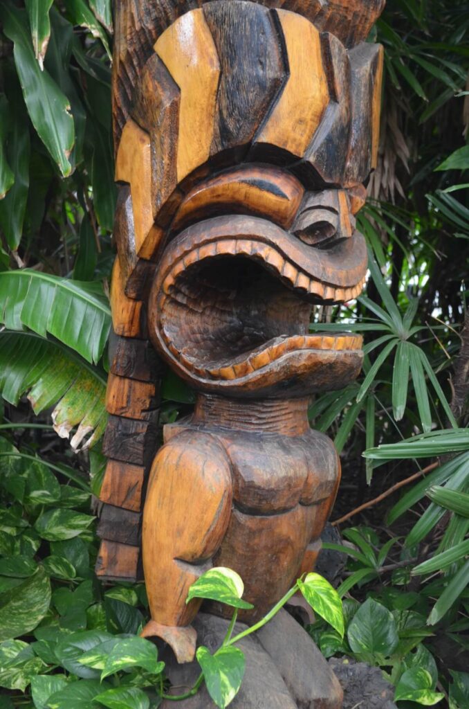 Tiki carving near Paia Fish Market in Maui, Hawaii