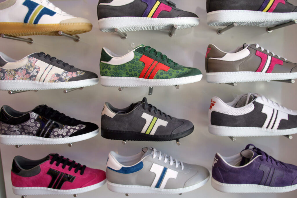 display of sneakers in Tisza shoe shop in Budapest, Hungary