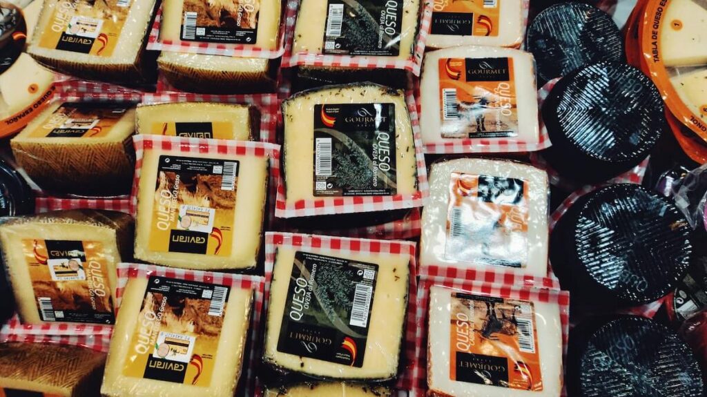 a variety of cheeses