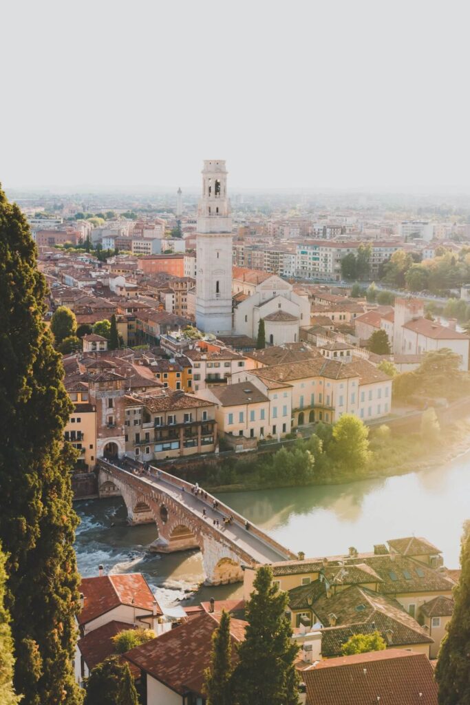 Verona city center from above