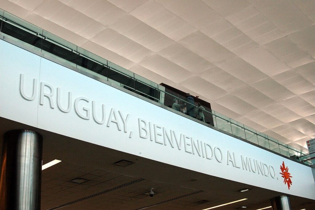 lobby of the Uruguay airport