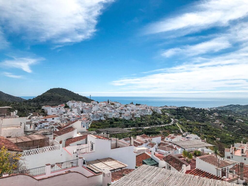 the white houses of Frigiliana, overlooking the coast