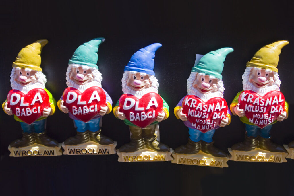 Souvenir gnomes magnets from Wroclaw
