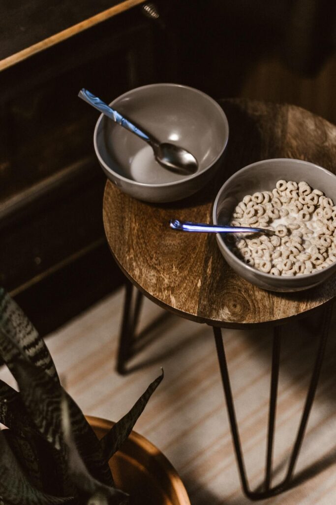 a bowl of Cheerios with milk