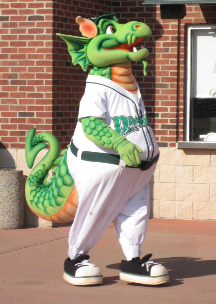 Eater, the mascot of Dayton Dragons