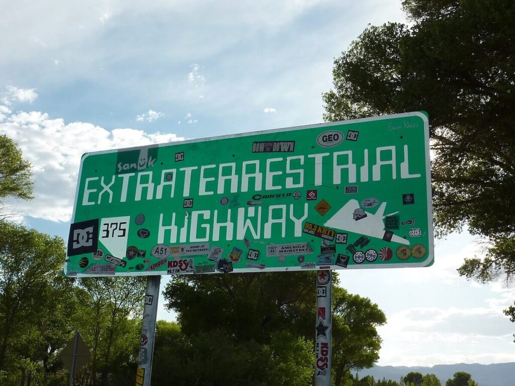Extraterrestrial highway sign on Area 51