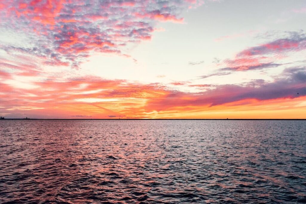 beautiful sunset over Lake Erie