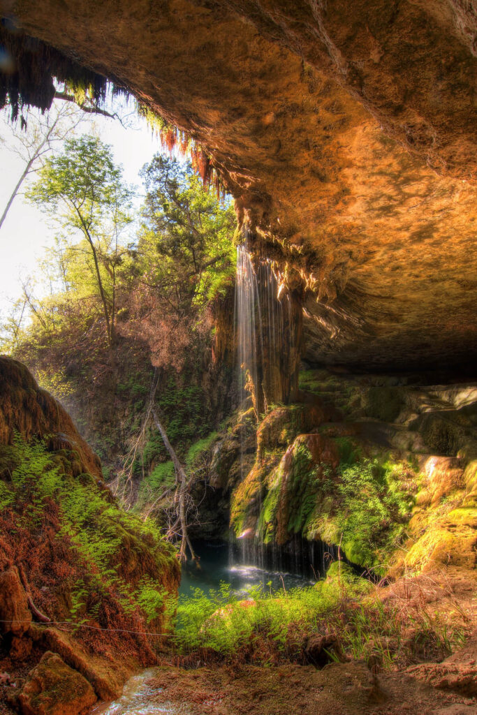 Waterfalls in grotto