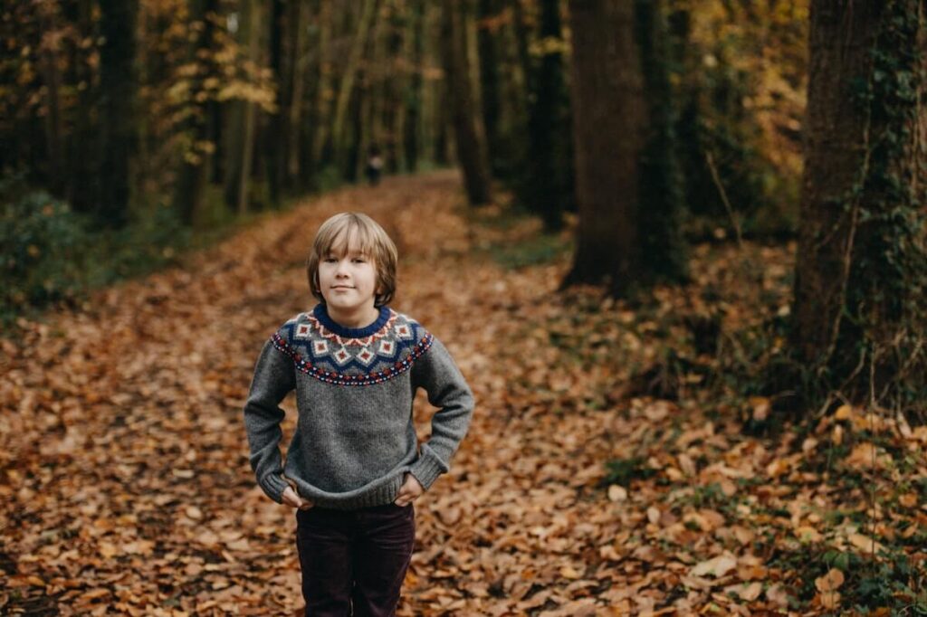 Boy in knitwear