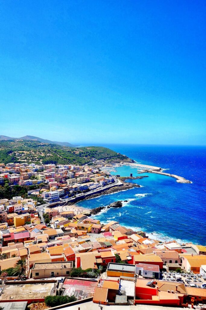 castelsardo houses and azure sea
