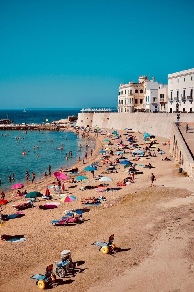 people lounging at gallipoli beach