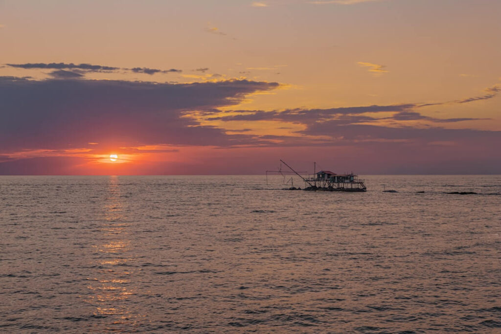 Sunset at Marina di Pisa, Tuscany, Italy