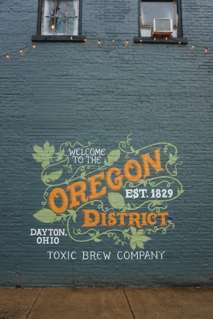 a mural in Oregon District, Dayton, Ohio
