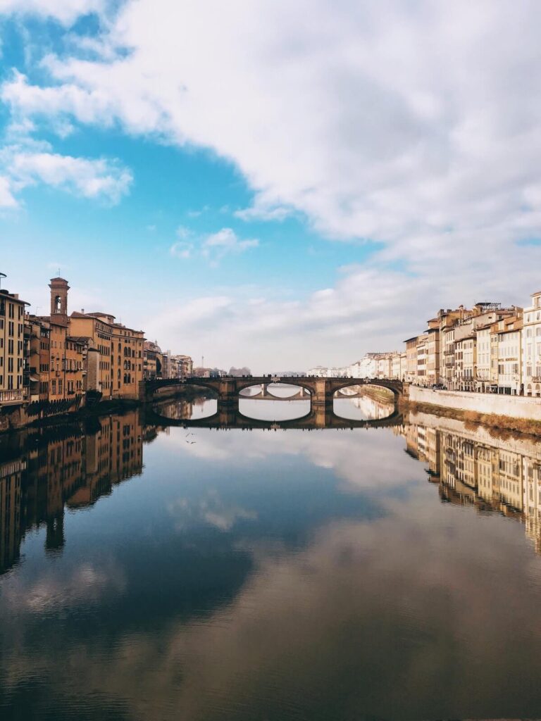 view of santa trinita bridge in florence