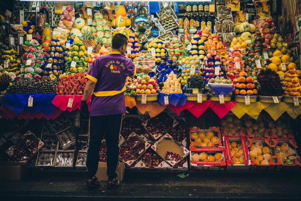 sao paulo municipal market fruit stall