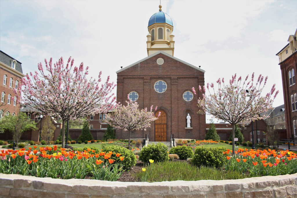 Front view of University of Dayton Chapel of Immaculate Conception