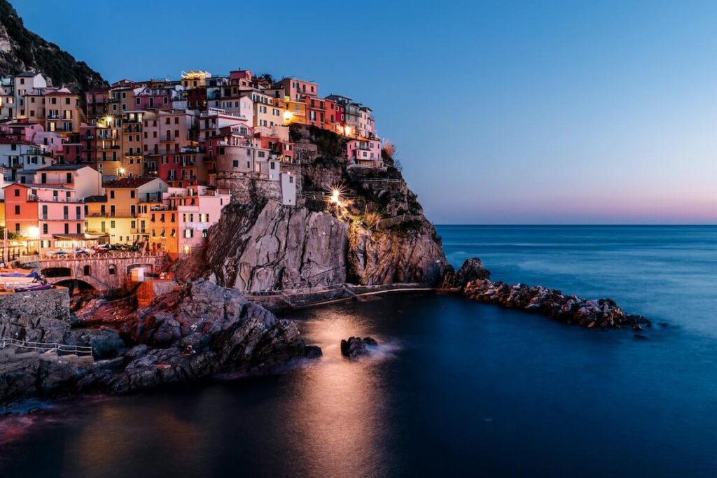 town of vernazza blue hour