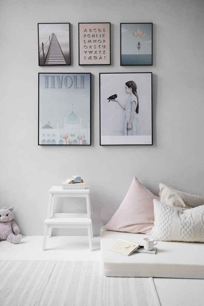 Scandinavian artwork on wall