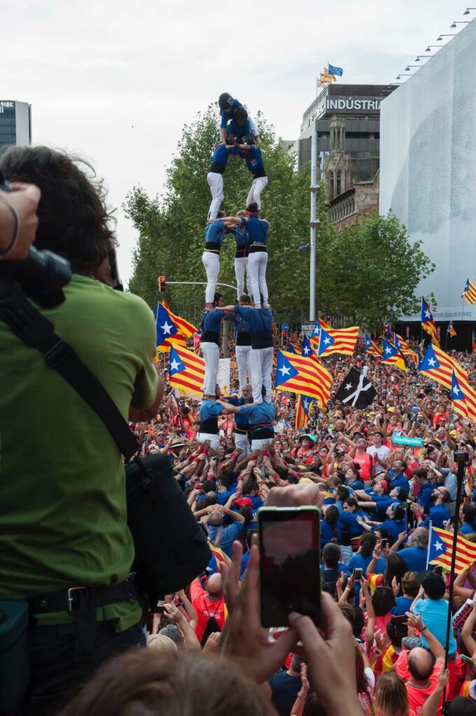 human tower during the National Day of Catalonia