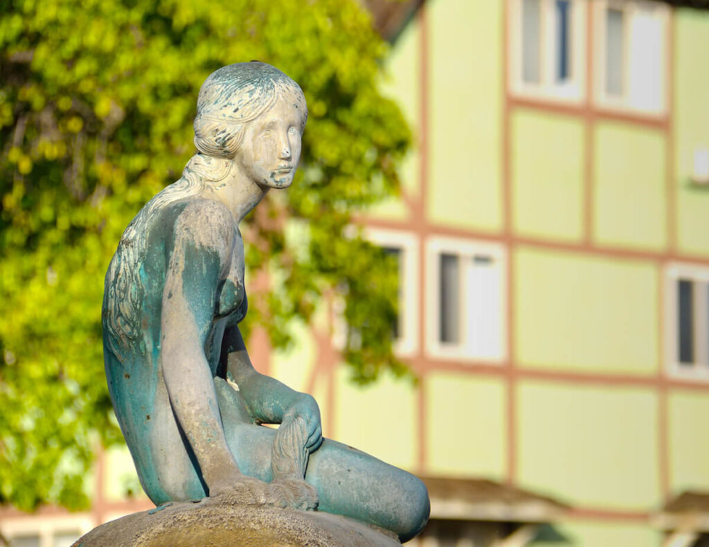 A sculpture of Little Mermaid in the Danish city in California