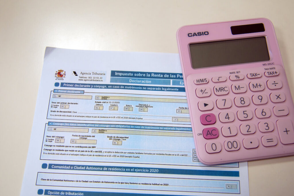 Spanish tax declaration form
