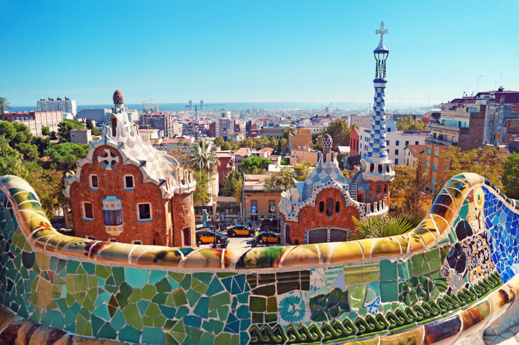 aerial view of Park Guell in Barcelona