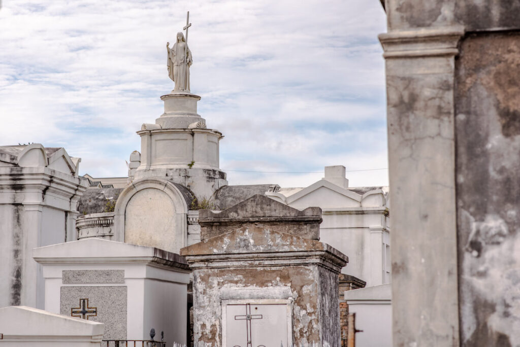 Beautiful above ground graves in the famous St. Louis Cemetery Number 1 in New Orleans, Louisiana