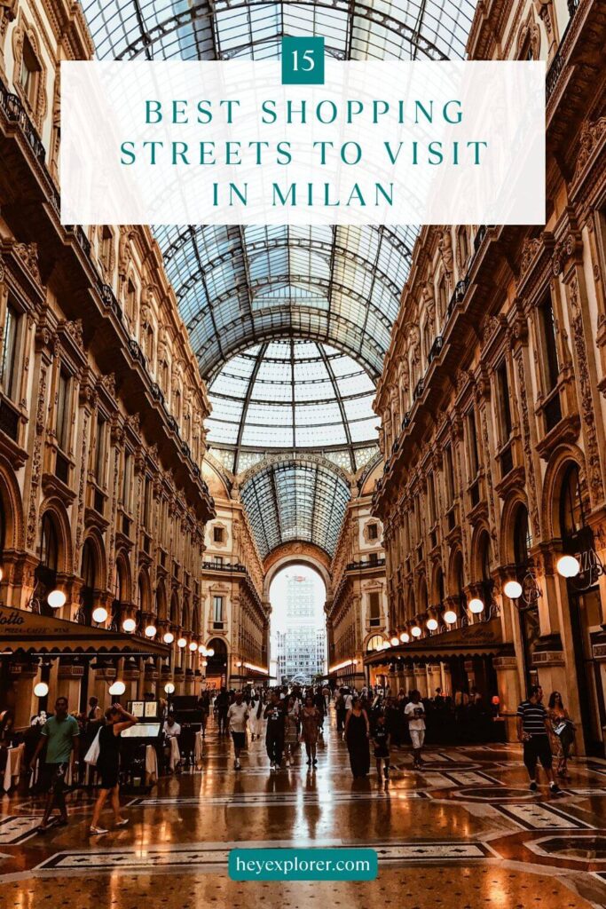 shopping streets in Milan pinterest image