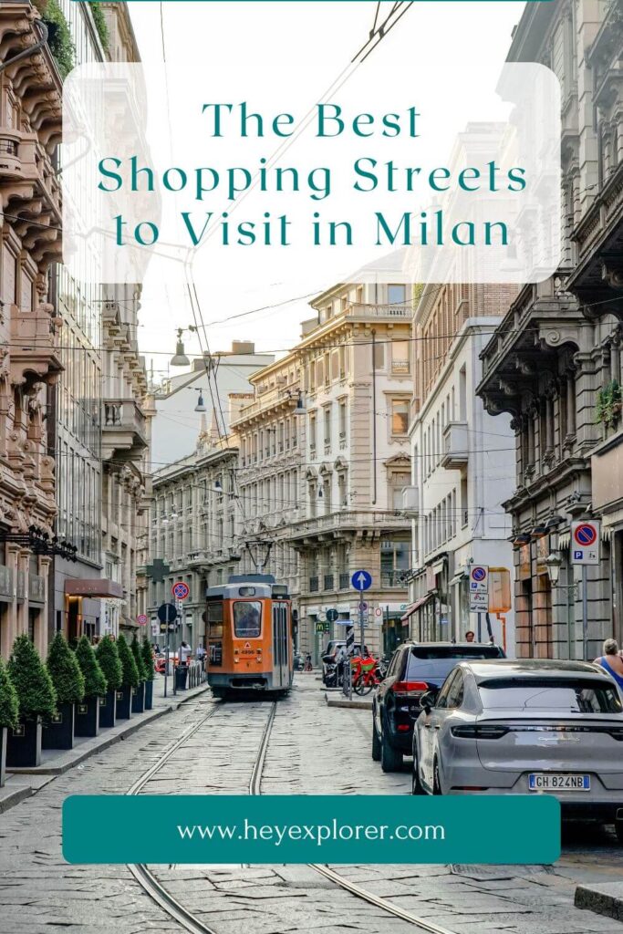 shopping streets in Milan pinterest image