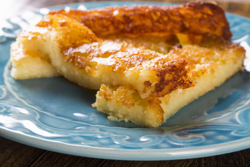 pile of cassava and coconut cake slices