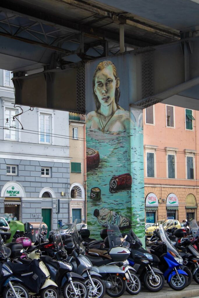 Colorful mural in genoa