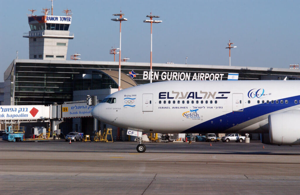 EL AL jet plane at the Ben Gurion International Airport in Lod near Tel Aviv, Israel