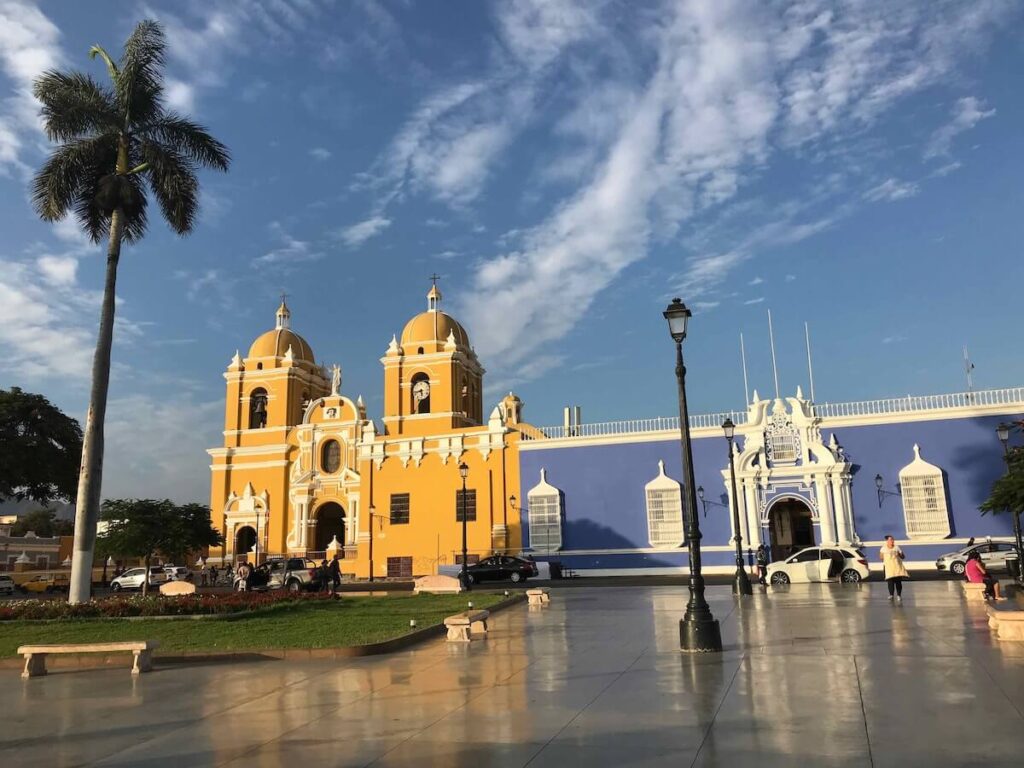 Historic buildings at Plaza Mayor Trujillo