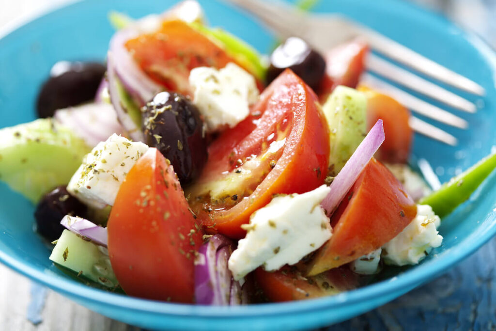 close up of Greek salad