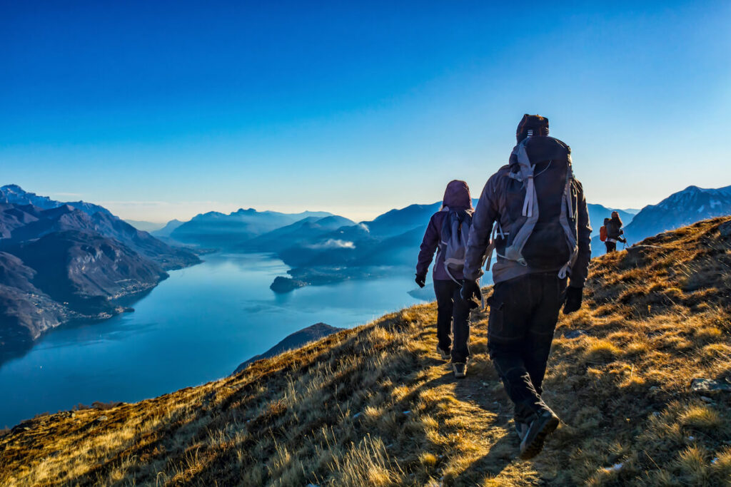 Mountainside trekking on Lake Como