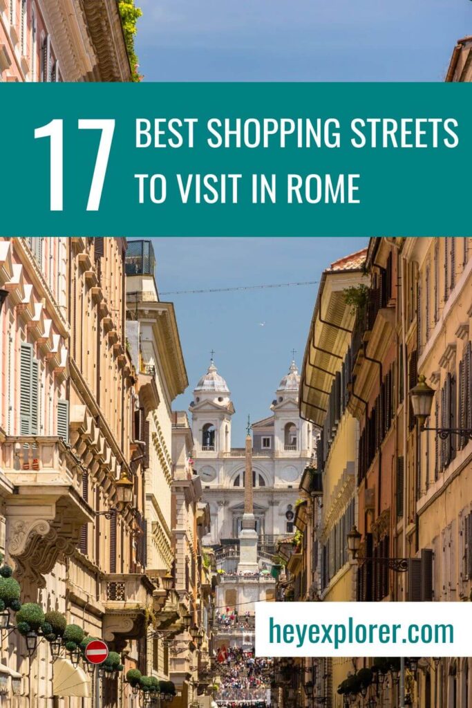 shopping streets in rome pinterest image