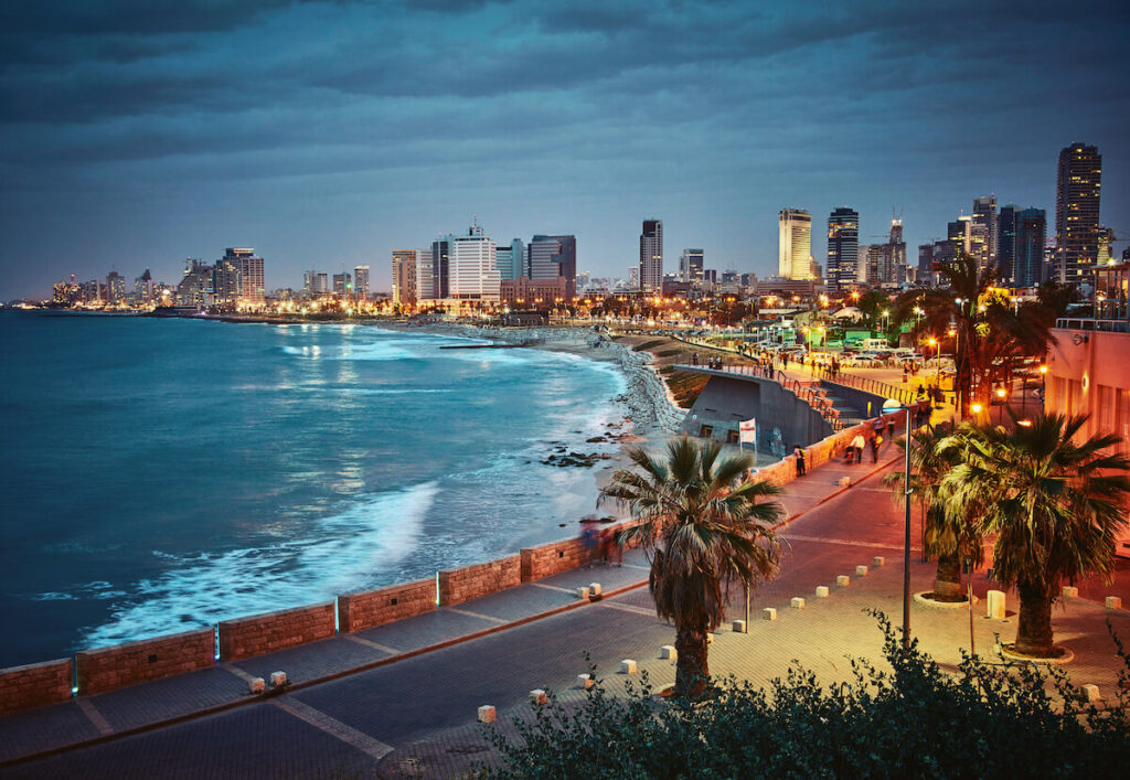 Night view of Tel Aviv, Israel