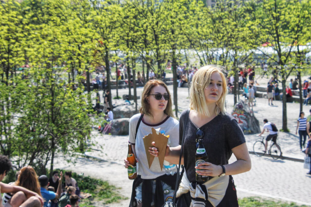 Berliners enjoying a sunny day at Mauerpark