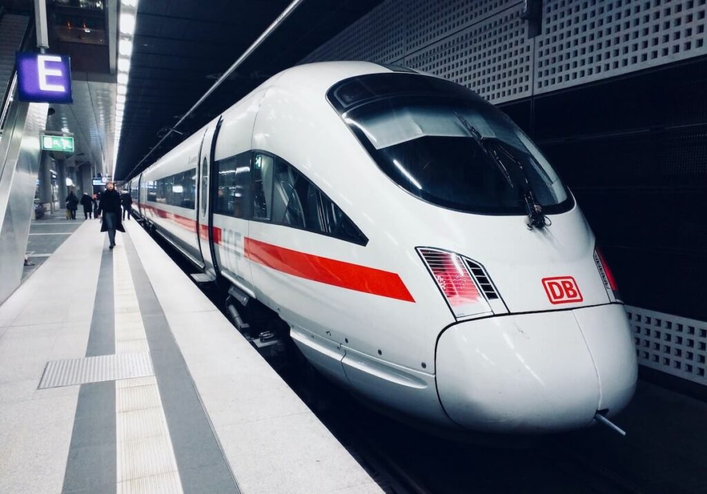 the Deutsche Bahn at the train station