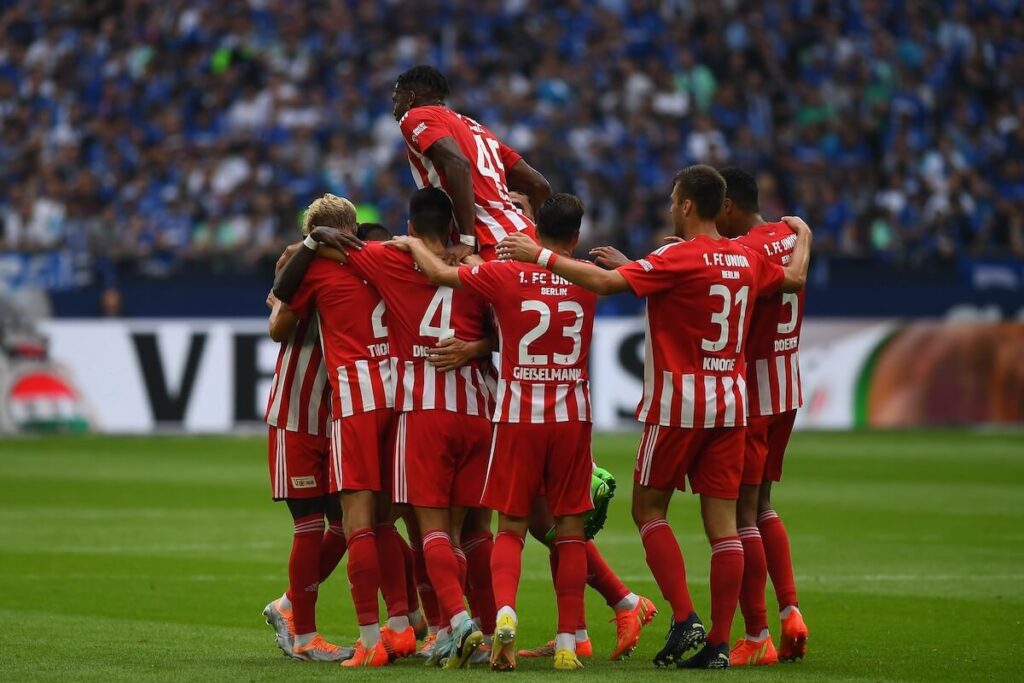 The football match of Bundesliga FC Schalke 04 vs Union Berlin
