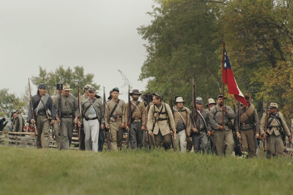 Men with confederate flag