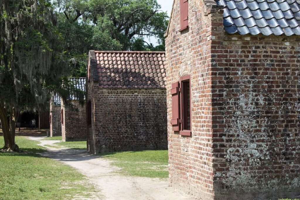 Old brick slave quarters in South Carolina